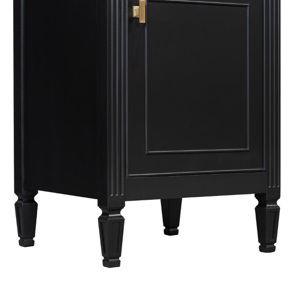 English Elm 20-Inch Freestanding Bathroom Vanity Solid Rubberwood Ceramic Sink Soft-Close Cabinet Black N725P269693B