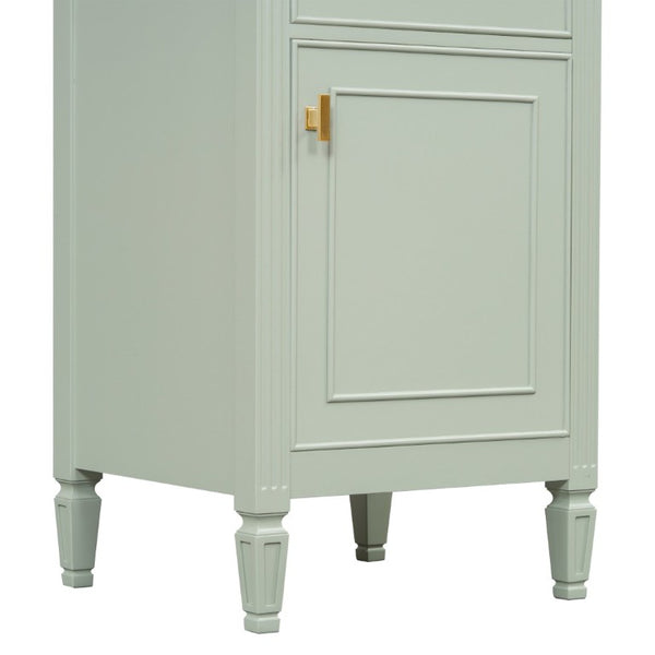 English Elm 20-Inch Freestanding Bathroom Vanity Solid Rubberwood Ceramic Sink Soft-Close Cabinet Green N725P269693F
