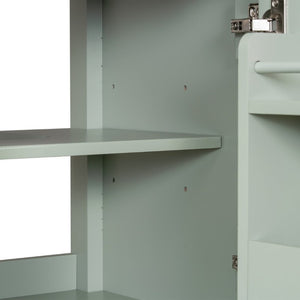 English Elm 20-Inch Freestanding Bathroom Vanity Solid Rubberwood Ceramic Sink Soft-Close Cabinet Green N725P269693F