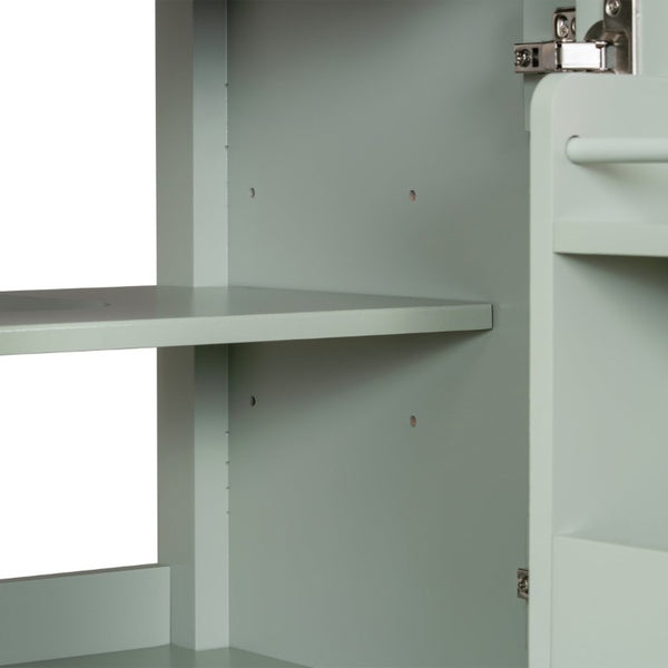 English Elm 20-Inch Freestanding Bathroom Vanity Solid Rubberwood Ceramic Sink Soft-Close Cabinet Green N725P269693F