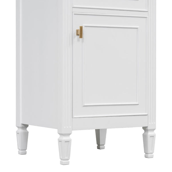 English Elm 20-Inch Freestanding Bathroom Vanity Solid Rubberwood Ceramic Sink Soft-Close Cabinet White N725P269693K