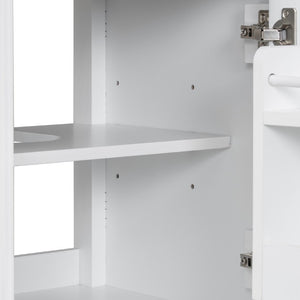 English Elm 20-Inch Freestanding Bathroom Vanity Solid Rubberwood Ceramic Sink Soft-Close Cabinet White N725P269693K