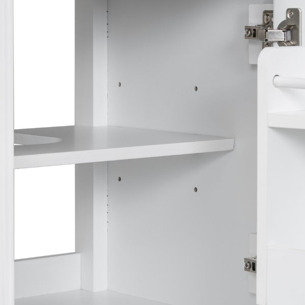 English Elm 20-Inch Freestanding Bathroom Vanity Solid Rubberwood Ceramic Sink Soft-Close Cabinet White N725P269693K