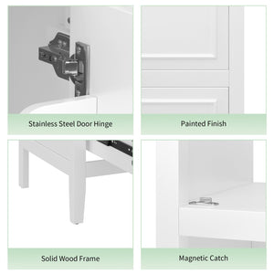 English Elm 20" Freestanding Bathroom Vanity Rubberwood Cabinet Ceramic Sink Drawer Storage N725P369594K
