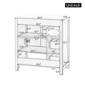 English Elm 30 Inch Freestanding Bathroom Vanity Ceramic Undermount Sink Open Shelf Soft Close Blue Gray N725P451494C