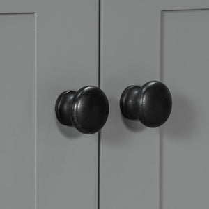 English Elm 30 Inch Freestanding Bathroom Vanity Ceramic Undermount Sink Open Shelf Soft Close Gray N725P451494E