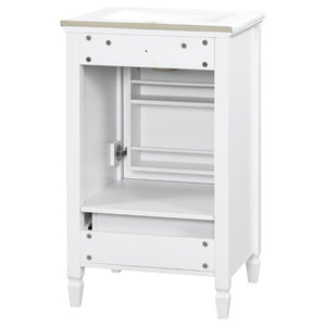 English Elm 20 Inch Freestanding Bathroom Vanity with Ceramic Sink Retro Legs and Soft Close Storage N725P452402K
