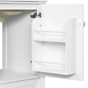 English Elm 20 Inch Freestanding Bathroom Vanity with Ceramic Sink Retro Legs and Soft Close Storage N725P452402K