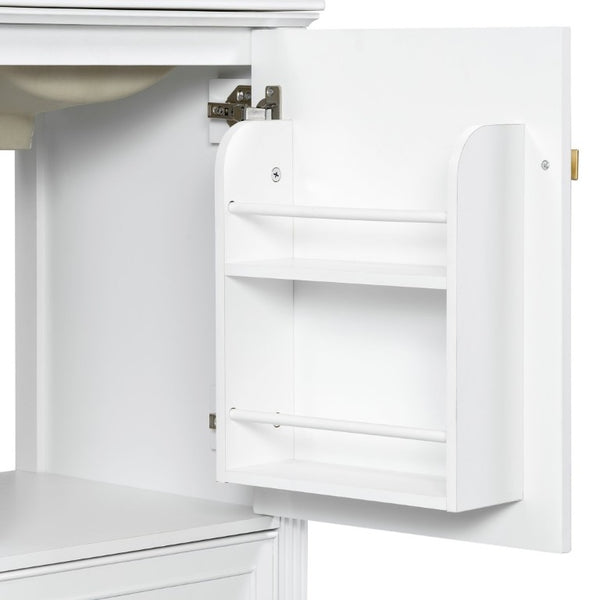 English Elm 20 Inch Freestanding Bathroom Vanity with Ceramic Sink Retro Legs and Soft Close Storage N725P452402K