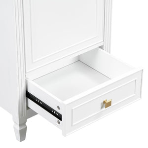 English Elm 20 Inch Freestanding Bathroom Vanity with Ceramic Sink Retro Legs and Soft Close Storage N725P452402K