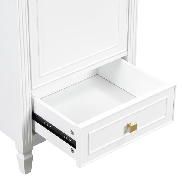 English Elm 20 Inch Freestanding Bathroom Vanity with Ceramic Sink Retro Legs and Soft Close Storage N725P452402K