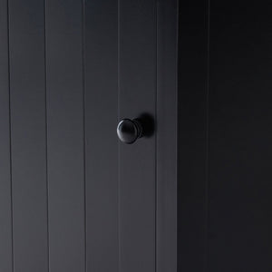 English Elm Black Triangle Corner Floor Cabinet Matte MDF Modern Bathroom Organized Storage N725P486408B