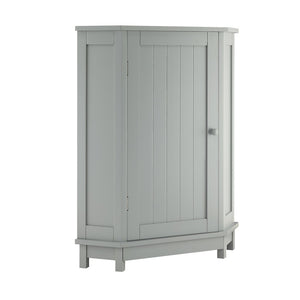 English Elm Grey Triangle Corner Bathroom Cabinet with Adjustable Shelves and Moisture Resistant MDF N725P486408E