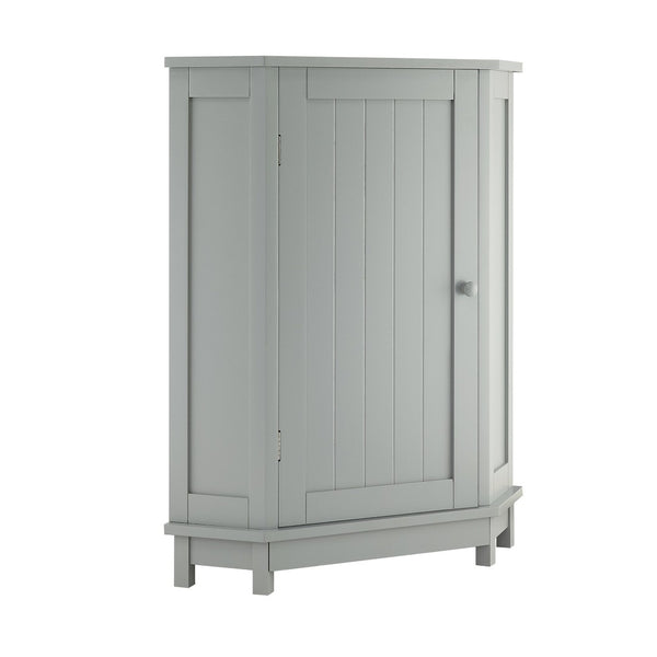 English Elm Grey Triangle Corner Bathroom Cabinet with Adjustable Shelves and Moisture Resistant MDF N725P486408E