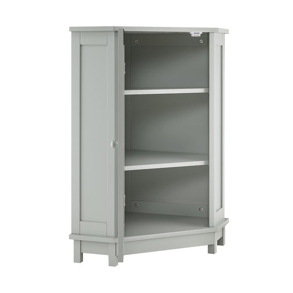 English Elm Grey Triangle Corner Bathroom Cabinet with Adjustable Shelves and Moisture Resistant MDF N725P486408E
