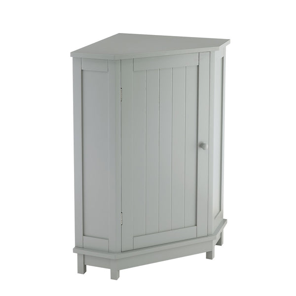 English Elm Grey Triangle Corner Bathroom Cabinet with Adjustable Shelves and Moisture Resistant MDF N725P486408E