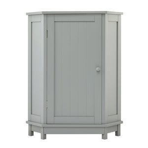 English Elm Grey Triangle Corner Bathroom Cabinet with Adjustable Shelves and Moisture Resistant MDF N725P486408E