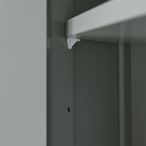 English Elm Grey Triangle Corner Bathroom Cabinet with Adjustable Shelves and Moisture Resistant MDF N725P486408E