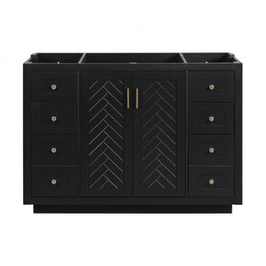English Elm 48 Inch Freestanding Bathroom Vanity MDF Cabinet with SMC Sink Gold Handles 7 Drawers Cabinet Only N725P491310B