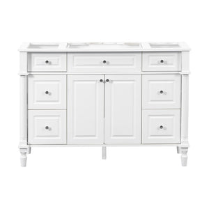 English Elm 47.2 Inch Freestanding Bathroom Vanity with Six Drawers Rubberwood Legs Vintage Style White N725P525853K