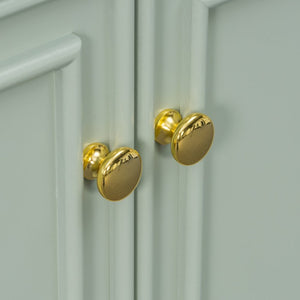 English Elm 30 Inch Freestanding Bathroom Vanity Solid Wood Cabinet Gold Knobs Ceramic Sink Green N725P527496G