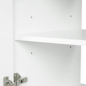 English Elm 36" Freestanding Bathroom Vanity Solid Wood Cabinet with Ceramic Sink and Open Shelf White N725S364203K
