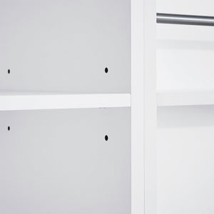 English Elm Freestanding Tall Bathroom Cabinet White Mdf with Hamper Drawer and Adjustable Shelf N725S417823K