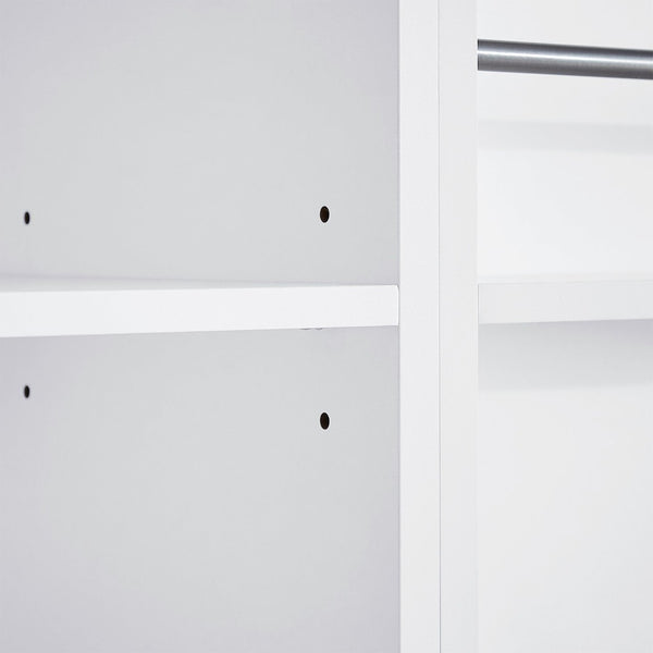 English Elm Freestanding Tall Bathroom Cabinet White Mdf with Hamper Drawer and Adjustable Shelf N725S417823K