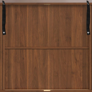 English Elm 39" Fluted Mdf Bar Cabinet with Wine Racks Glass Holders and Hidden Side Storage Black N728P458089B