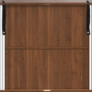 English Elm 39" Fluted Mdf Bar Cabinet with Wine Racks Glass Holders and Hidden Side Storage White N728P458089W