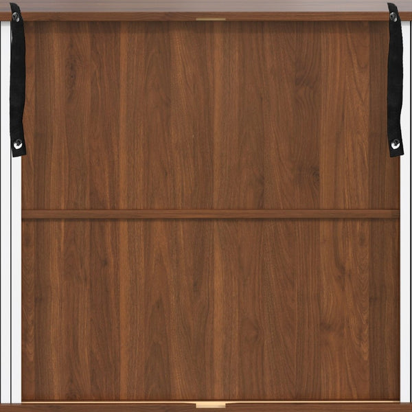 English Elm 39" Fluted Mdf Bar Cabinet with Wine Racks Glass Holders and Hidden Side Storage White N728P458089W