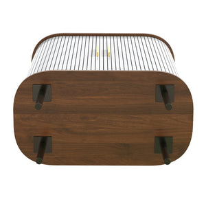 English Elm 28" Fluted Tambour Door Bar Cabinet with Wine Rack Glass Holders and Adjustable Shelving White N728P458234W