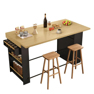 English Elm Bar Cabinet Tall Floor to Ceiling Unit with Wine Rack Glass Holders Open Shelving Bar Table with Drop Leaf N728P511481B
