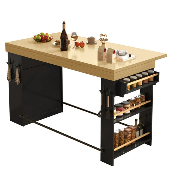 English Elm Bar Cabinet Tall Floor to Ceiling Unit with Wine Rack Glass Holders Open Shelving Bar Table with Drop Leaf N728P511481B