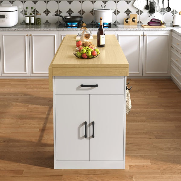 English Elm Bar Cabinet with Fridge Compartment Power Outlet Two Tone Mid Century Modern Storage White 59.06 L x 27.56 W x 35.24 H N728P511481W