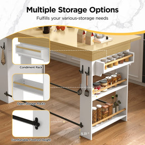 English Elm Bar Cabinet with Fridge Compartment Power Outlet Two Tone Mid Century Modern Storage White 59.06 L x 27.56 W x 35.24 H N728P511481W