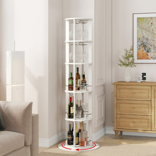 English Elm Bar Cabinet with Fridge Compartment Power Outlet Two Tone Mid Century Modern Storage White 22.1 L x 22.1 W x 73.2 H N728P513727W