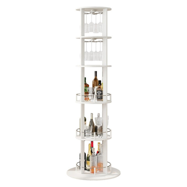 English Elm Bar Cabinet with Fridge Compartment Power Outlet Two Tone Mid Century Modern Storage White 22.1 L x 22.1 W x 73.2 H N728P513727W