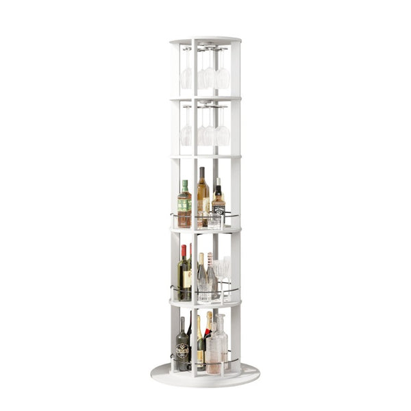 English Elm Bar Cabinet with Fridge Compartment Power Outlet Two Tone Mid Century Modern Storage White 22.1 L x 22.1 W x 73.2 H N728P513727W
