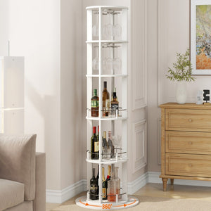 English Elm Bar Cabinet with Fridge Compartment Power Outlet Two Tone Mid Century Modern Storage White 22.1 L x 22.1 W x 73.2 H N728P513727W