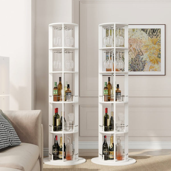 English Elm Bar Cabinet with Fridge Compartment Power Outlet Two Tone Mid Century Modern Storage White 22.1 L x 22.1 W x 73.2 H N728P513727W