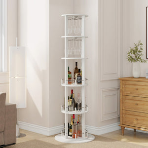 English Elm Bar Cabinet with Fridge Compartment Power Outlet Two Tone Mid Century Modern Storage White 22.1 L x 22.1 W x 73.2 H N728P513727W