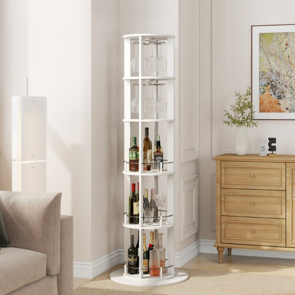 English Elm Bar Cabinet with Fridge Compartment Power Outlet Two Tone Mid Century Modern Storage White 22.1 L x 22.1 W x 73.2 H N728P513727W
