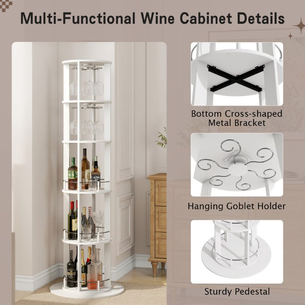 English Elm Bar Cabinet with Fridge Compartment Power Outlet Two Tone Mid Century Modern Storage White 22.1 L x 22.1 W x 73.2 H N728P513727W