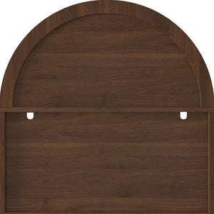 English Elm 70 Inch Arched Bar Cabinet with Tempered Glass Doors Wine Rack and Stemware Storage Walnut N728S455834Z