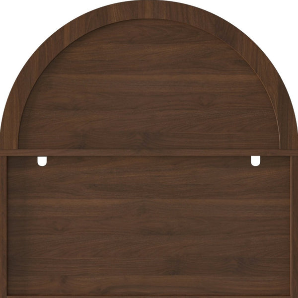 English Elm 70 Inch Arched Bar Cabinet with Tempered Glass Doors Wine Rack and Stemware Storage Walnut N728S455834Z