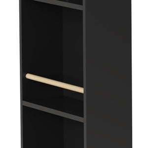 English Elm Bar Cabinet Tall Floor to Ceiling Unit with Wine Rack Glass Holders Open Shelving Bar Cabinet with Storage N728S511476B