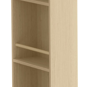 English Elm Bar Cabinet with Fridge Compartment Power Outlet Two Tone Mid Century Modern Storage Natural 63.39 L x 15.75 W x 75.59 H N728S511476N