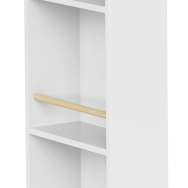 English Elm Bar Cabinet with Fridge Compartment Power Outlet Two Tone Mid Century Modern Storage White 63.39 L x 15.75 W x 75.59 H N728S511476W