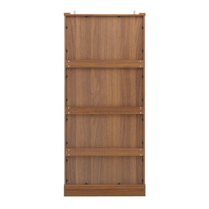 English Elm 70.8 Inch Walnut Finish Wine Cabinet with Pull Out Racks Glass Holder and Drawers N728S541180L